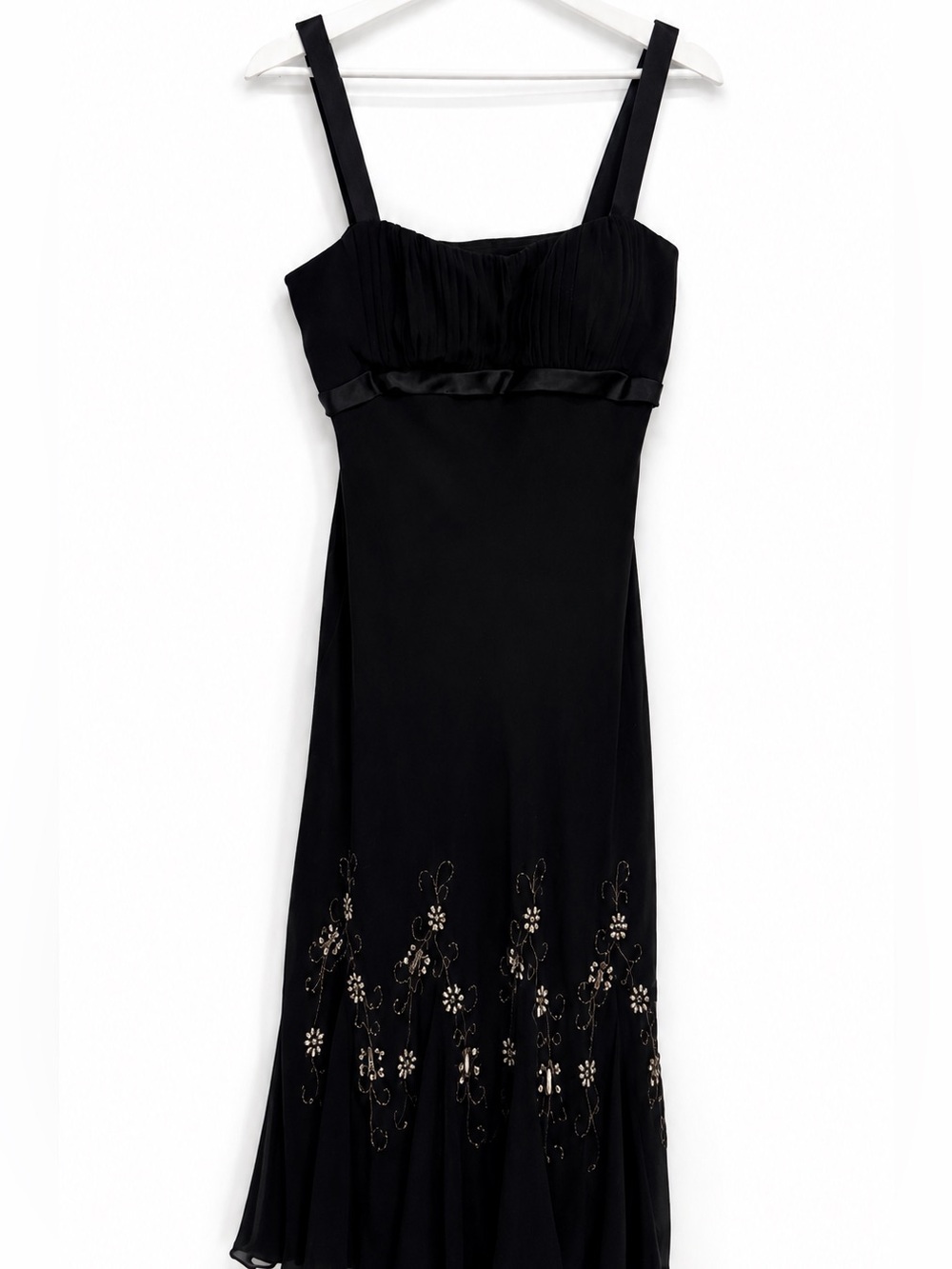 SL Fashions Y2k Black Midi Beaded Dress Size 14 Formal
